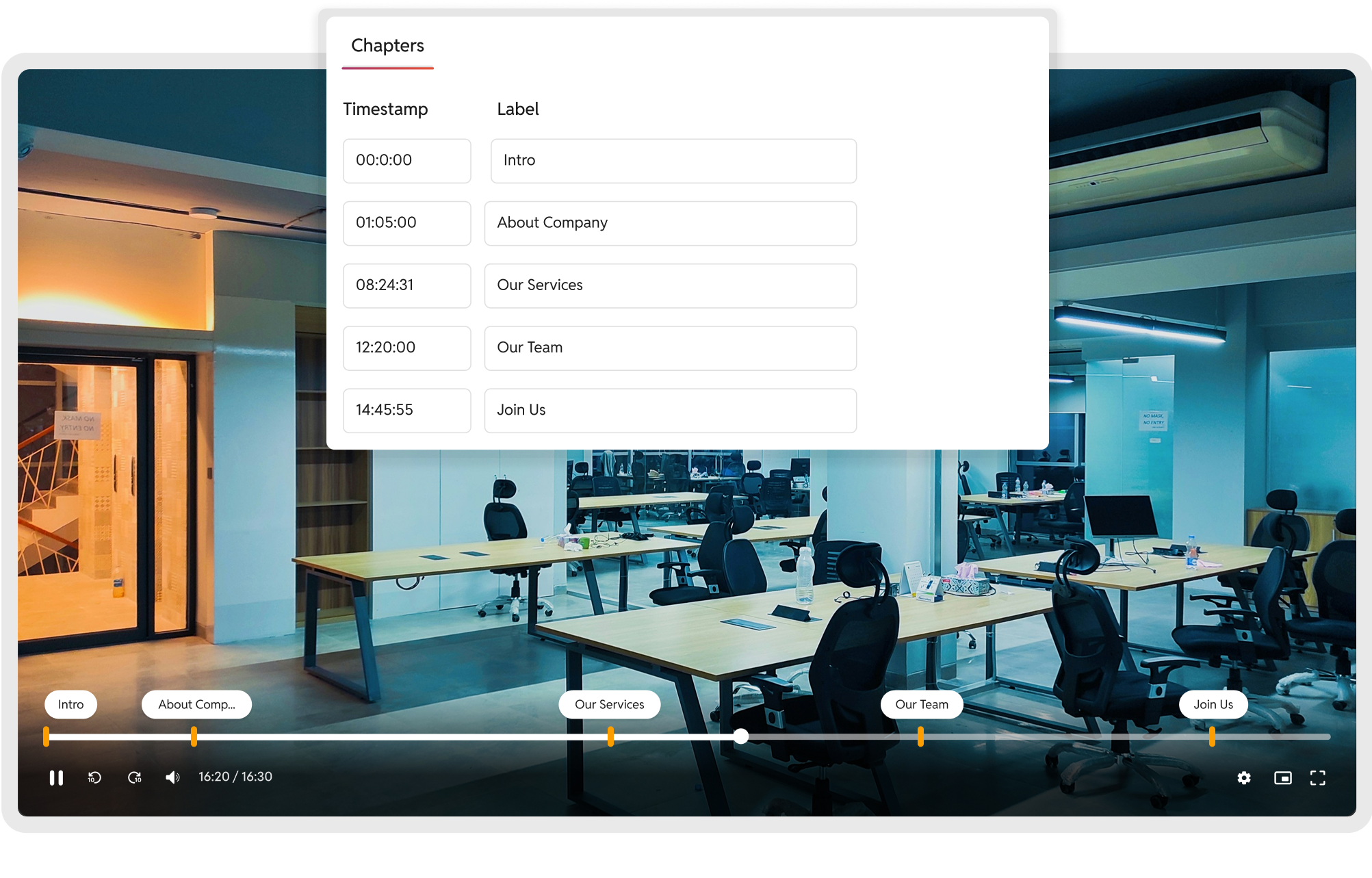 Video chapters for easy navigation